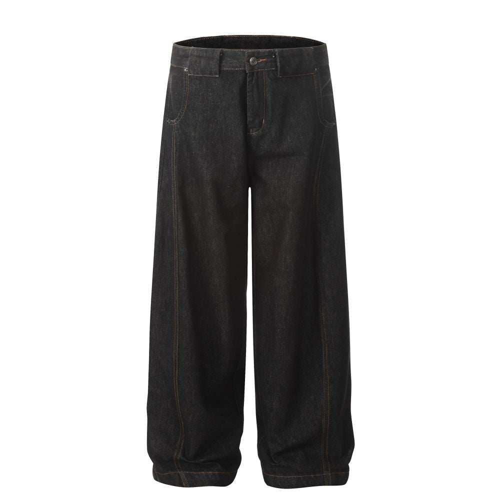 American Retro Black Wide Leg Jeans