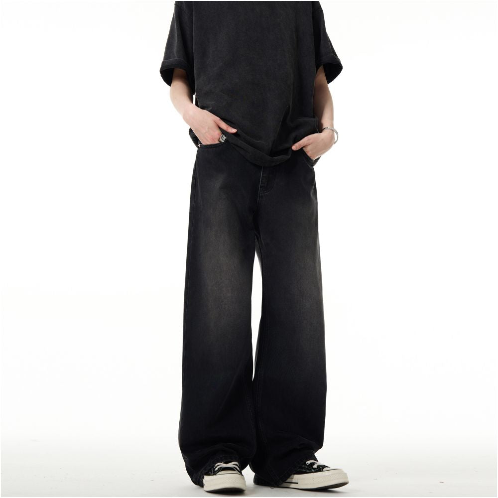 MADWITCH American High Street Vibe Washed Jeans for Men and Women Loose Straight Tube Cleanfit Casual Pants Trendy image 3