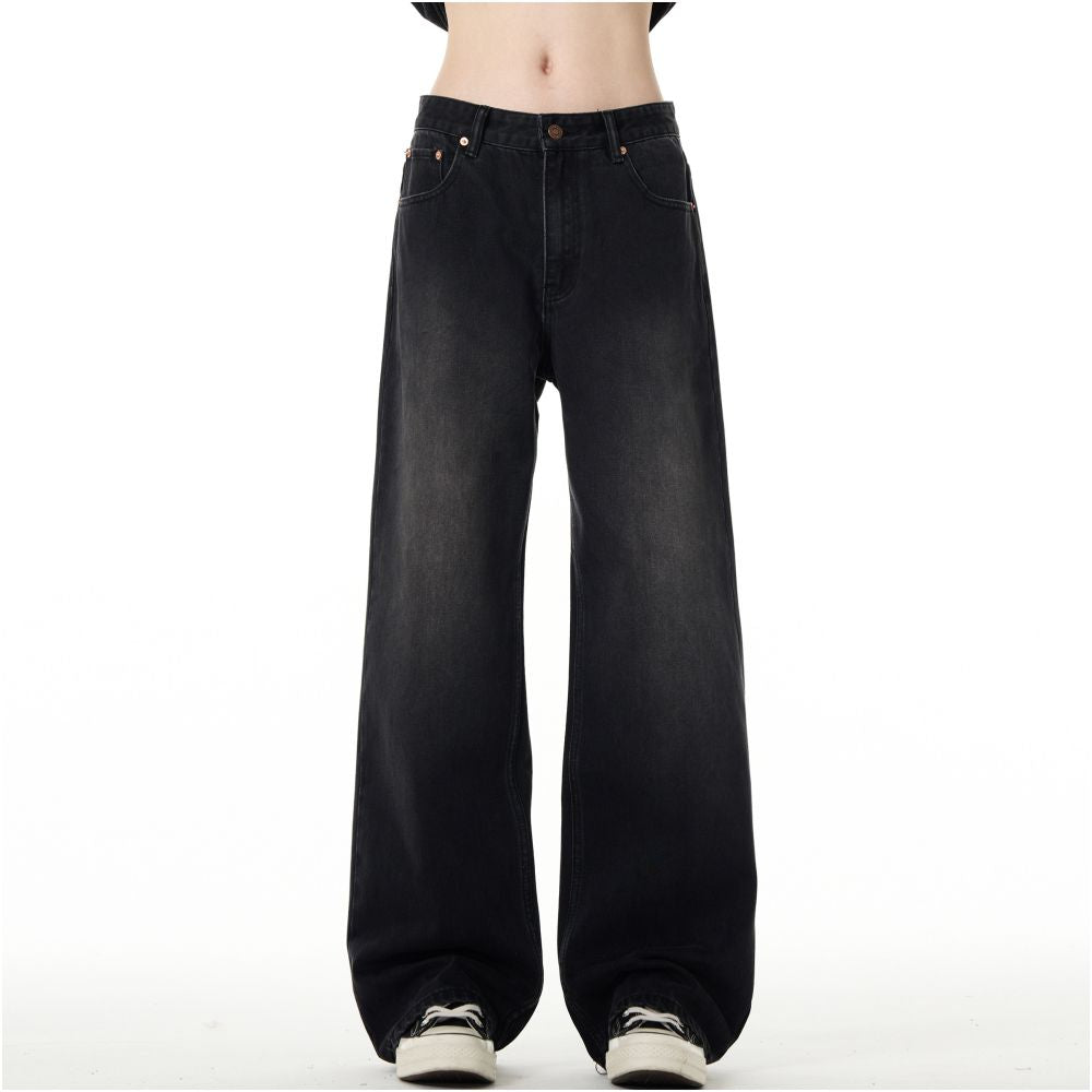 MADWITCH American High Street Vibe Washed Jeans for Men and Women Loose Straight Tube Cleanfit Casual Pants Trendy image 5