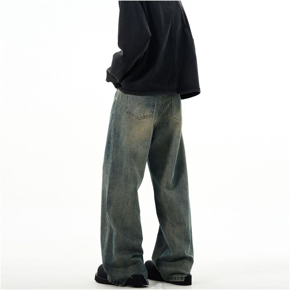 MADWITCH American cleanfit casual straight leg wide leg jeans for men s vintage vintage loose pants image 4