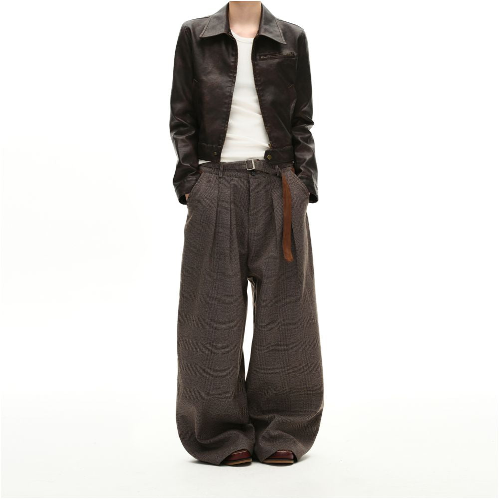 MADWITCH Retro Money Style Thousand Bird Pattern Wrinkle Casual Pants for Men and Women Loose Wide Legs Medieval Sagging Western Pants Trendy image 3