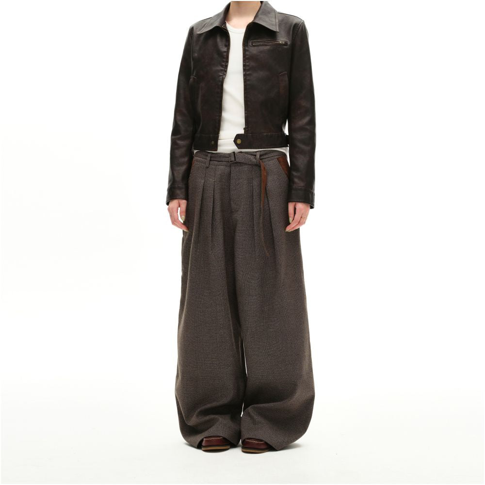 MADWITCH Retro Money Style Thousand Bird Pattern Wrinkle Casual Pants for Men and Women Loose Wide Legs Medieval Sagging Western Pants Trendy image 4