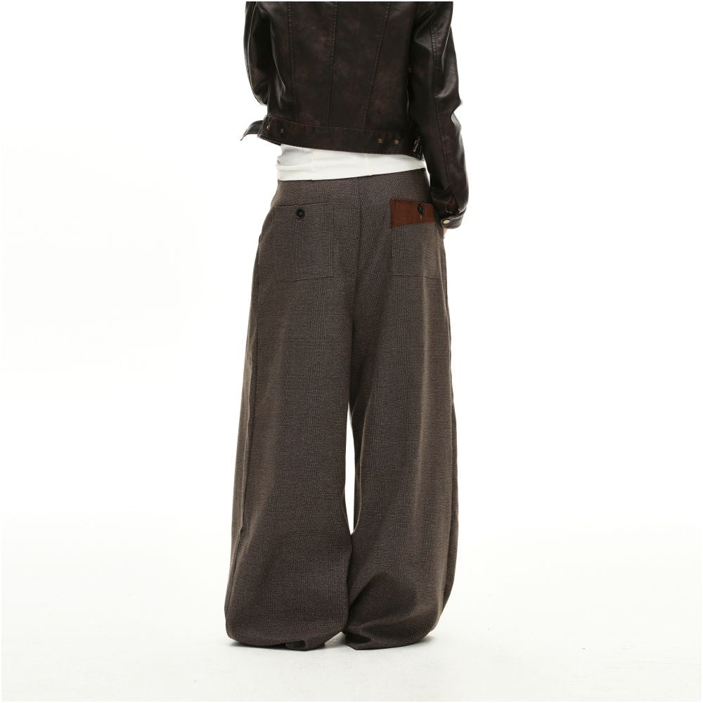 MADWITCH Retro Money Style Thousand Bird Pattern Wrinkle Casual Pants for Men and Women Loose Wide Legs Medieval Sagging Western Pants Trendy image 5