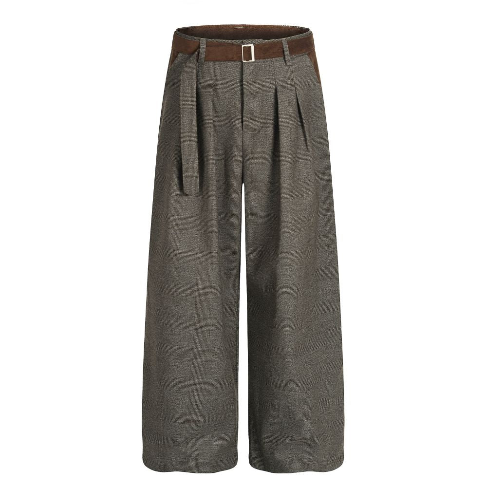 Retro Thousand Bird Pattern Wide Leg Pants