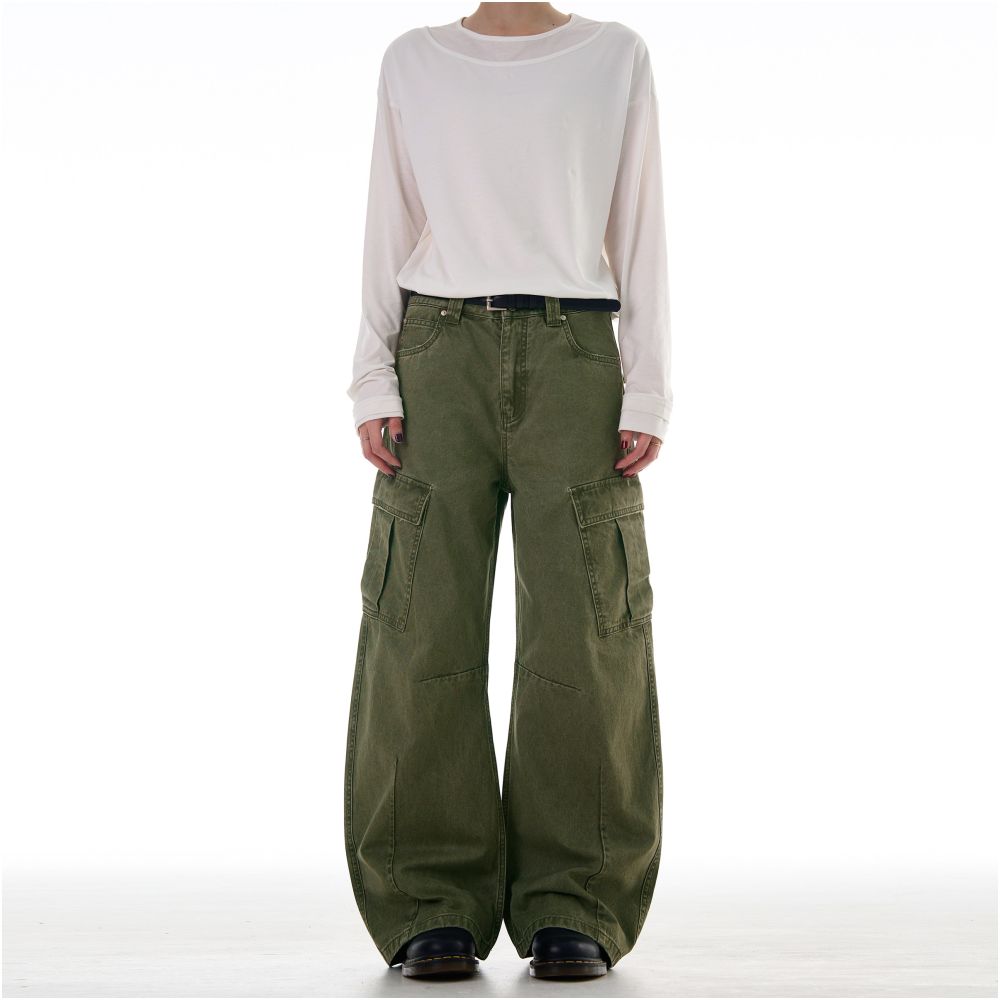 MADWITCH American high street workwear casual pants for men and women loose and wide leg with multiple pockets deconstructed washed and worn pants image 4