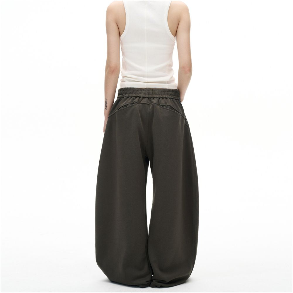 MADWITCH Retro Curved Splicing Design with Wide Leg Waist Pants for Men and Women Loose and Versatile Couple s Casual Pants Trendy image 4