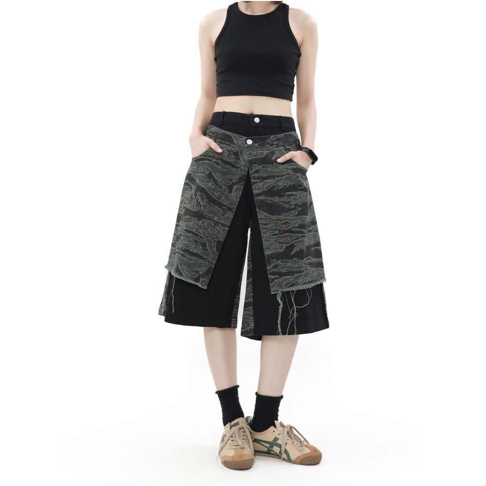 American High Street Spliced Two-Piece Camo Shorts