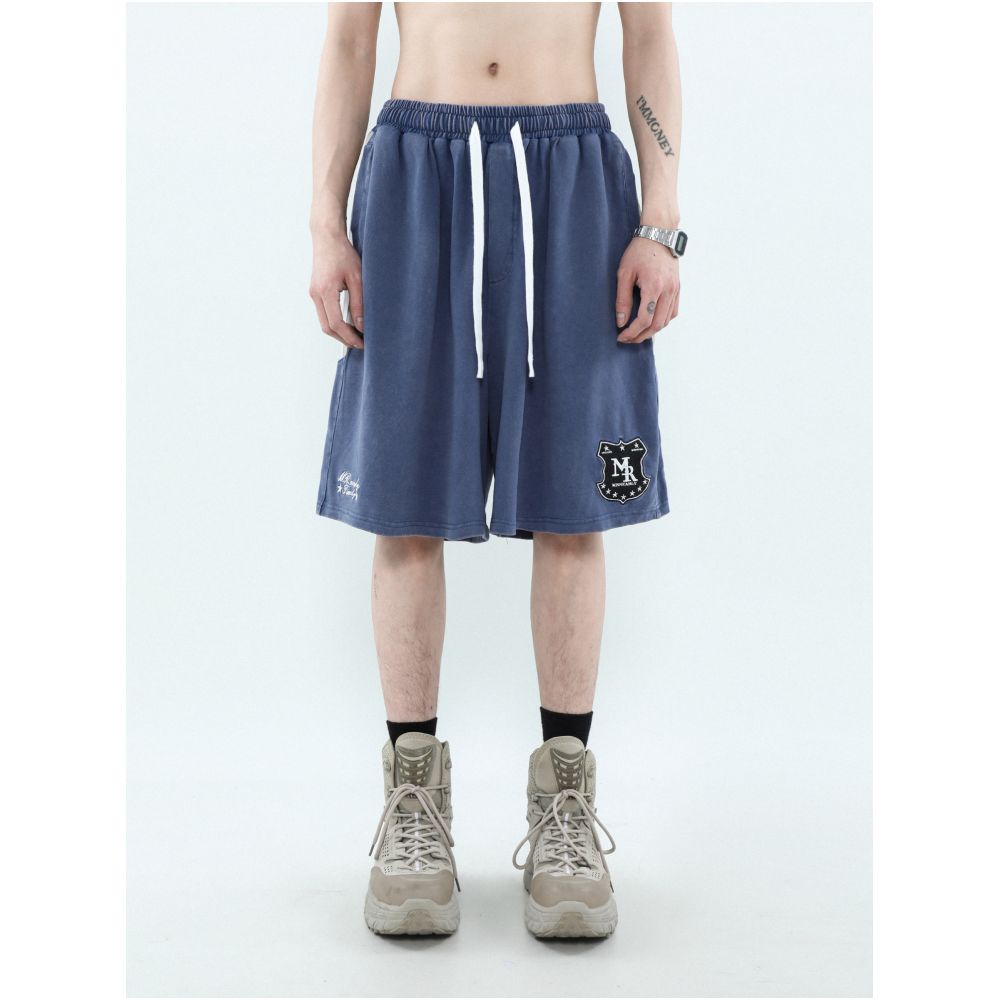 MRNEARLY American Retro Side Striped Embroidered Trendy Sports Shorts Men s Summer Fashionable Five Point Pants image 2