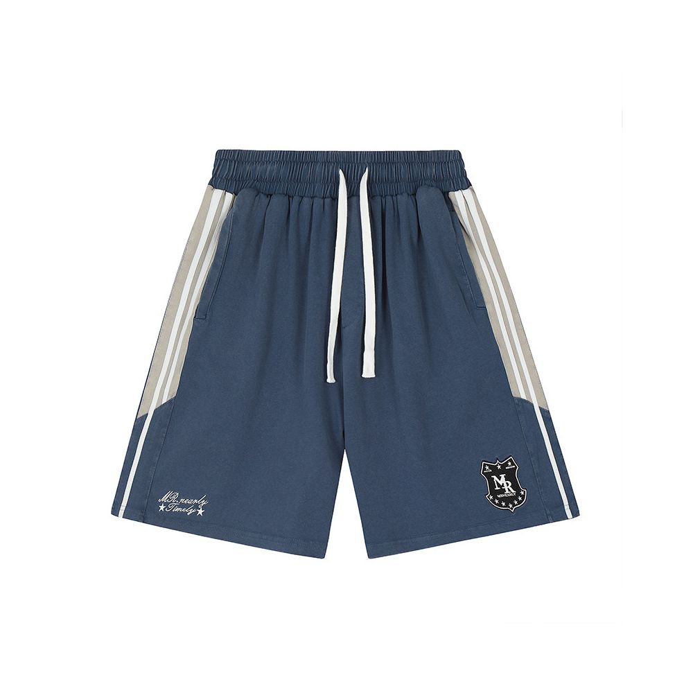 American Retro Side Striped Embroidered Sports Shorts