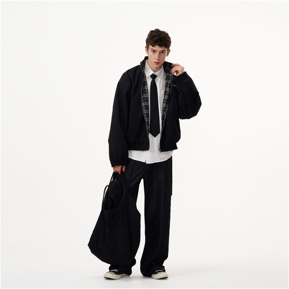 MADWITCH s new double sided plaid jacket for men and women loose and casual versatile for couples retro zipper jacket trendy image 3