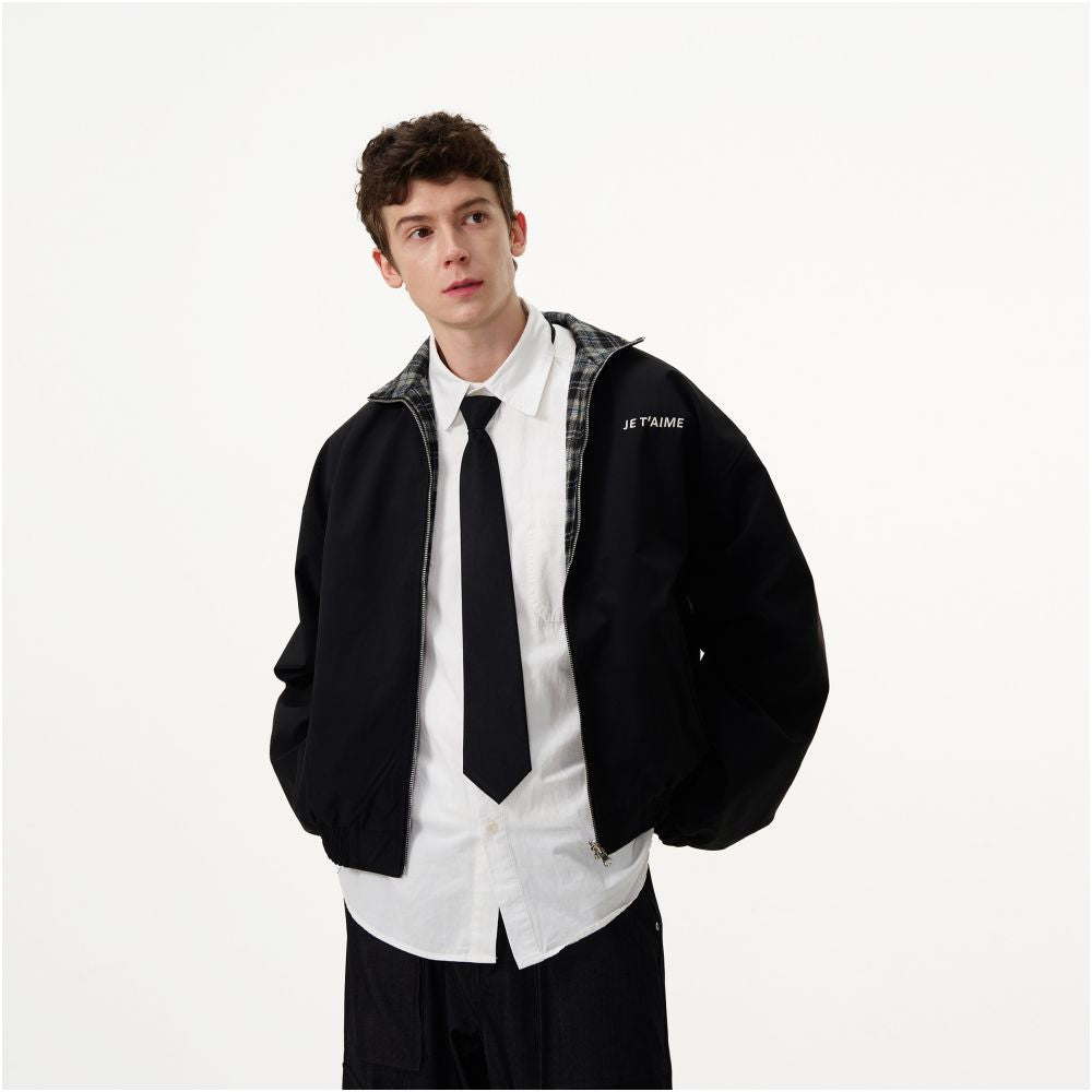 MADWITCH s new double sided plaid jacket for men and women loose and casual versatile for couples retro zipper jacket trendy image 4