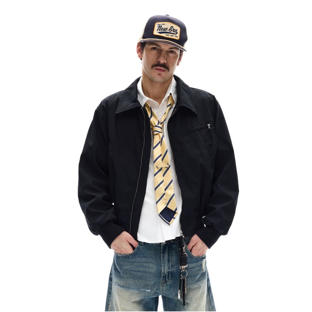 MADWITCH American minimalist Harrington workwear jacket versatile for men and women commuting short design sense top image 2