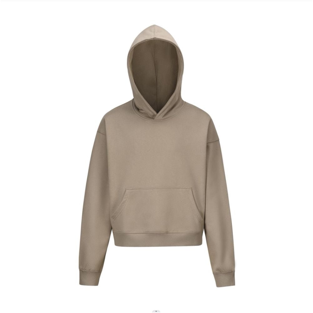 Retro Short Hooded Cotton-Polyester Sweatshirt