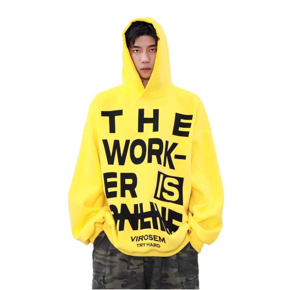 MRNEARLY American Retro Letter Printed Hoodie Men s Spring and Autumn Style Trendy Brand Street Explosion Loose Couple Coat image 4