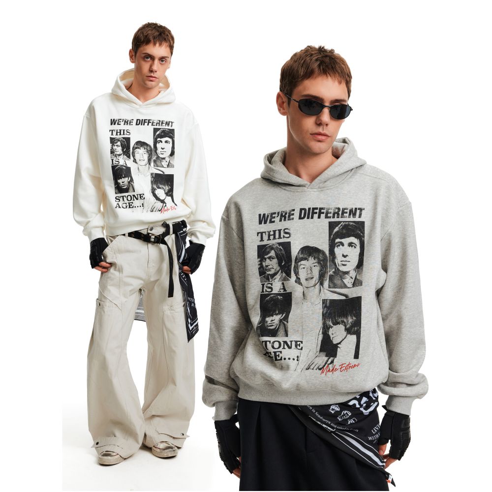 MADWITCH American Trendy Band Letter Printed Hoodie for Men and Women Commuting Casual Rascal Handsome Top Couple image 0