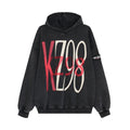 American Retro Letter Print Distressed Hoodie
