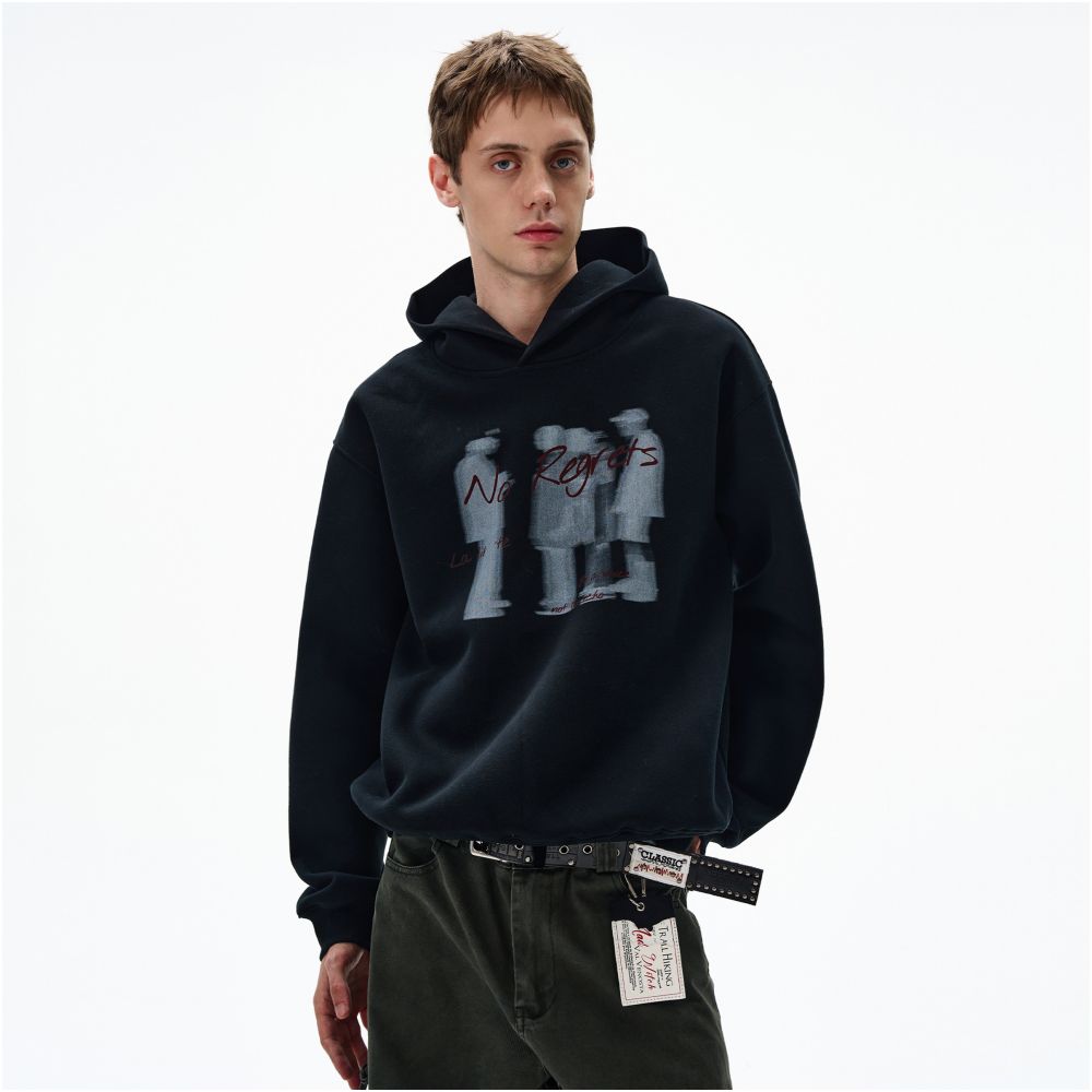 MADWATCH American Phantom Portrait Printed Hoodie for Men and Women Loose Casual Retro Street Couple Hoodie image 1