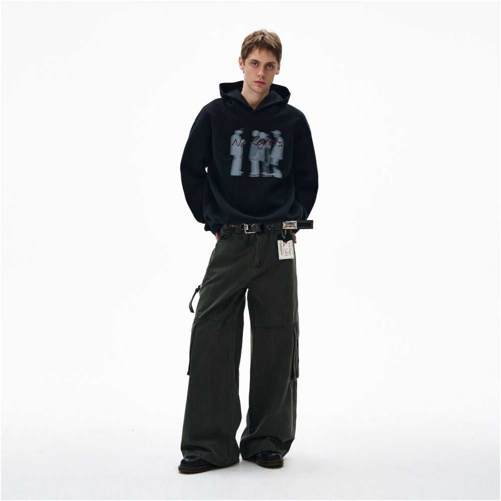 MADWATCH American Phantom Portrait Printed Hoodie for Men and Women Loose Casual Retro Street Couple Hoodie image 2