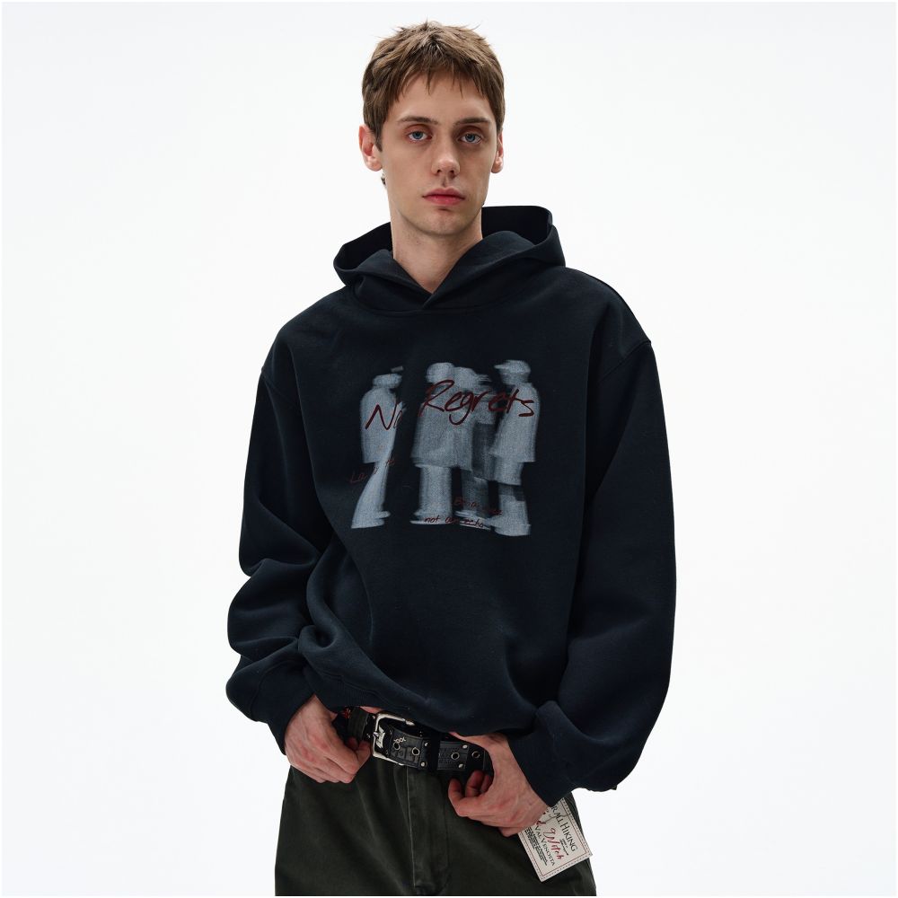 MADWATCH American Phantom Portrait Printed Hoodie for Men and Women Loose Casual Retro Street Couple Hoodie image 3