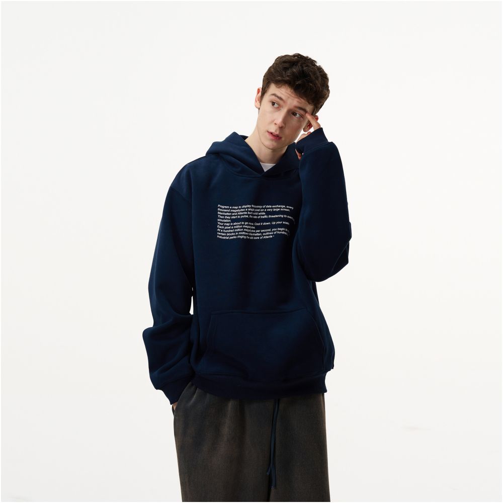 MADWITCH Twisted Letter Printed Hoodie Men s Loose Retro Casual Couple s Clean Fit Coat image 2