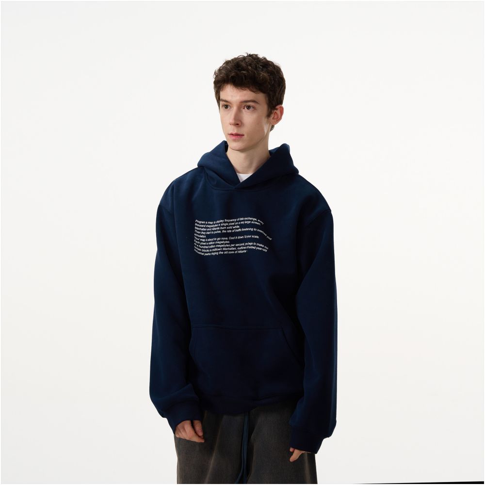 MADWITCH Twisted Letter Printed Hoodie Men s Loose Retro Casual Couple s Clean Fit Coat image 3