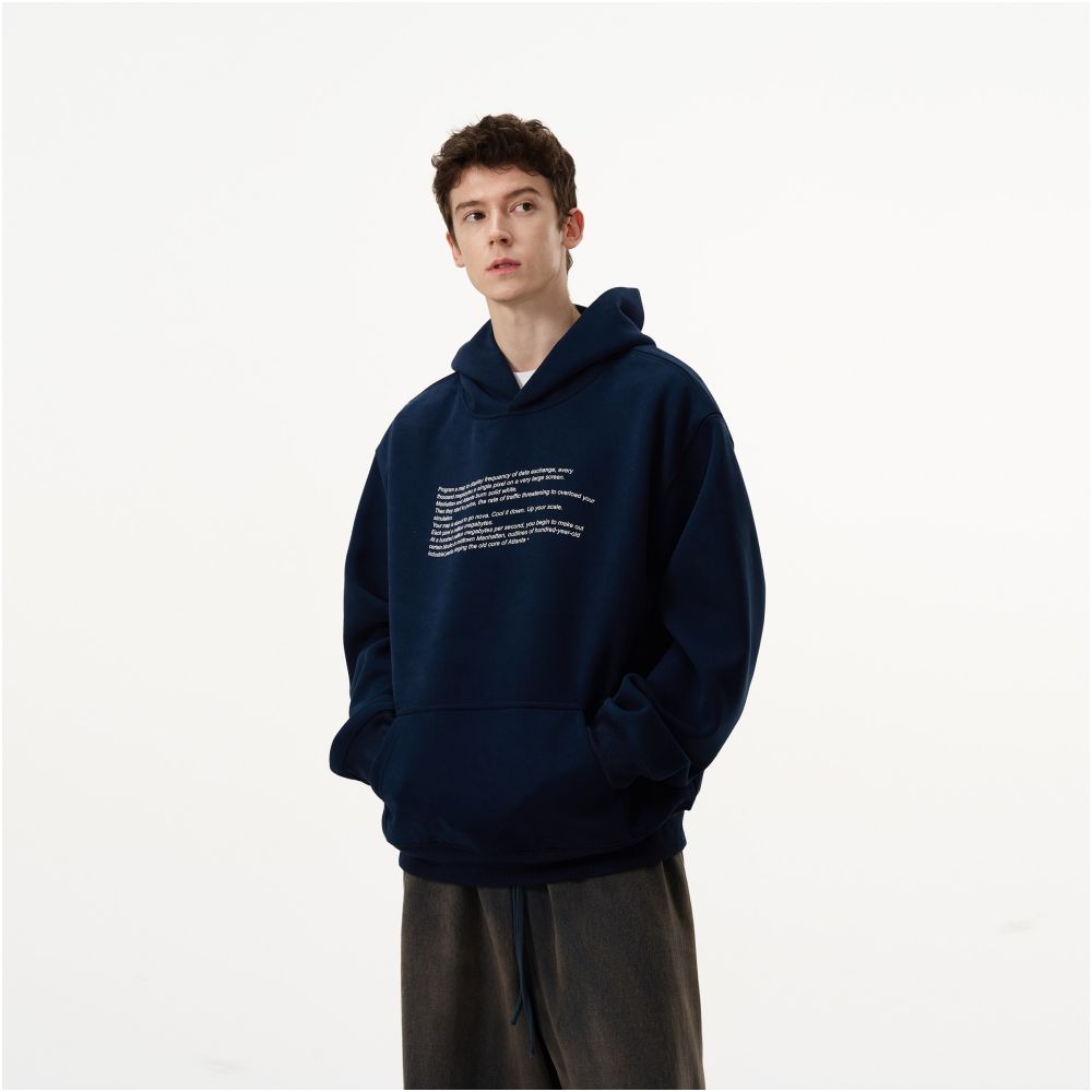 MADWITCH Twisted Letter Printed Hoodie Men s Loose Retro Casual Couple s Clean Fit Coat image 4