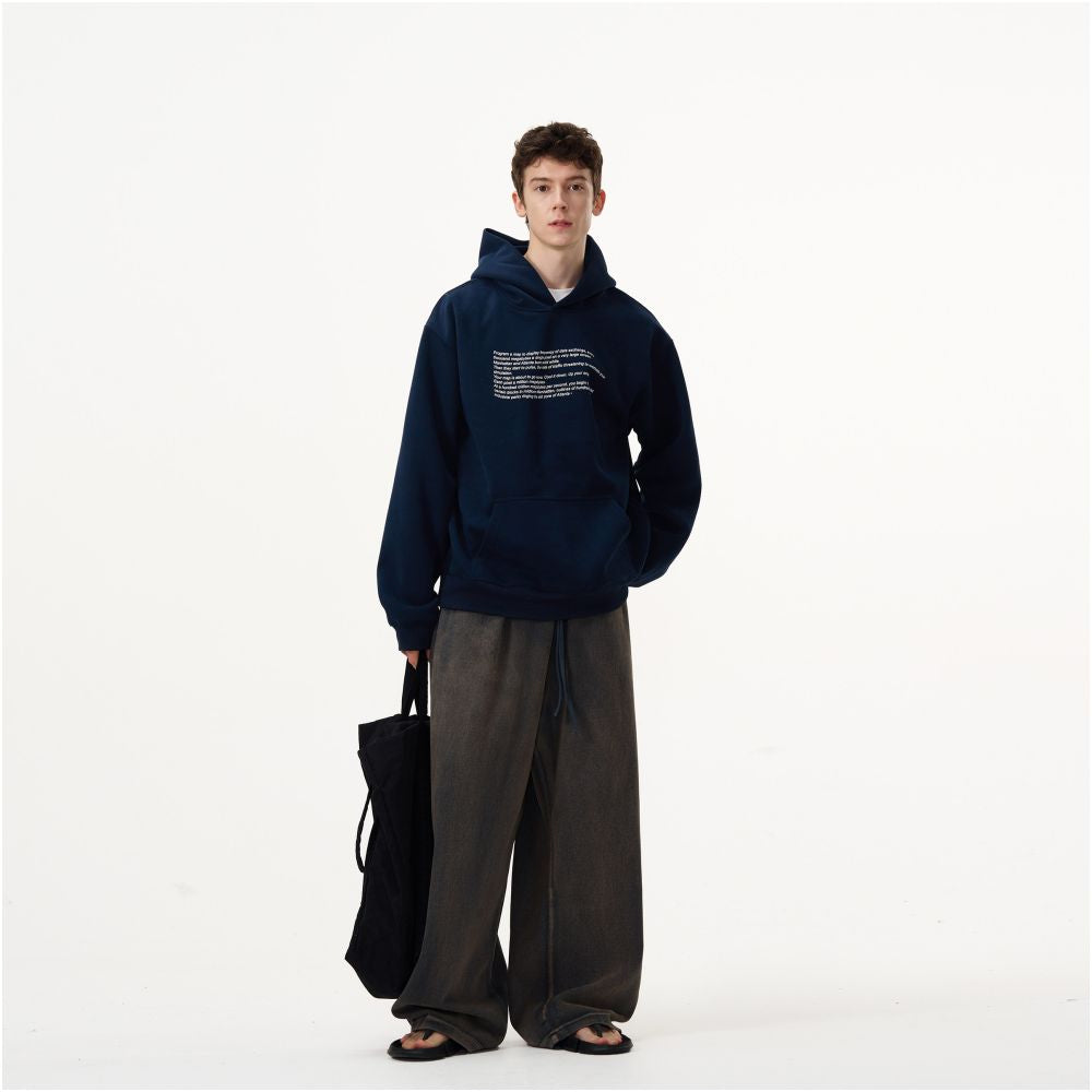 MADWITCH Twisted Letter Printed Hoodie Men s Loose Retro Casual Couple s Clean Fit Coat image 0