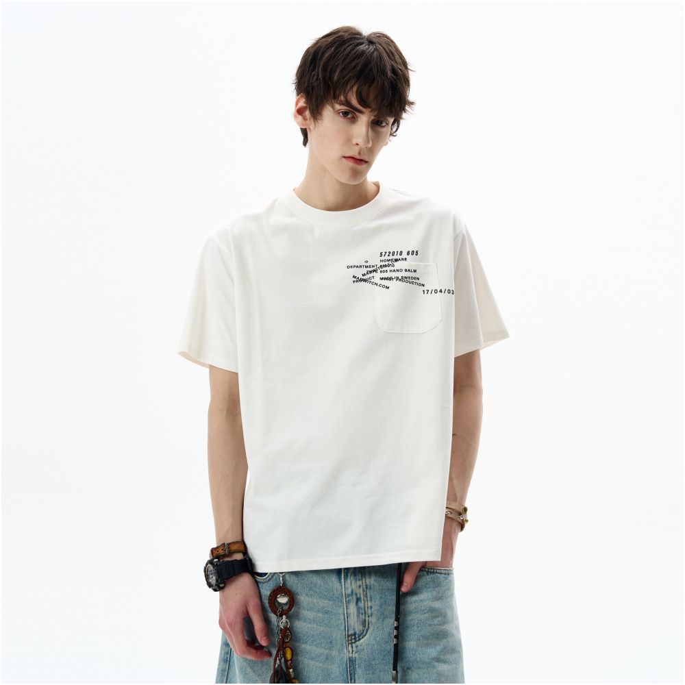 American Trendy Letter Print Short Sleeve T-Shirt