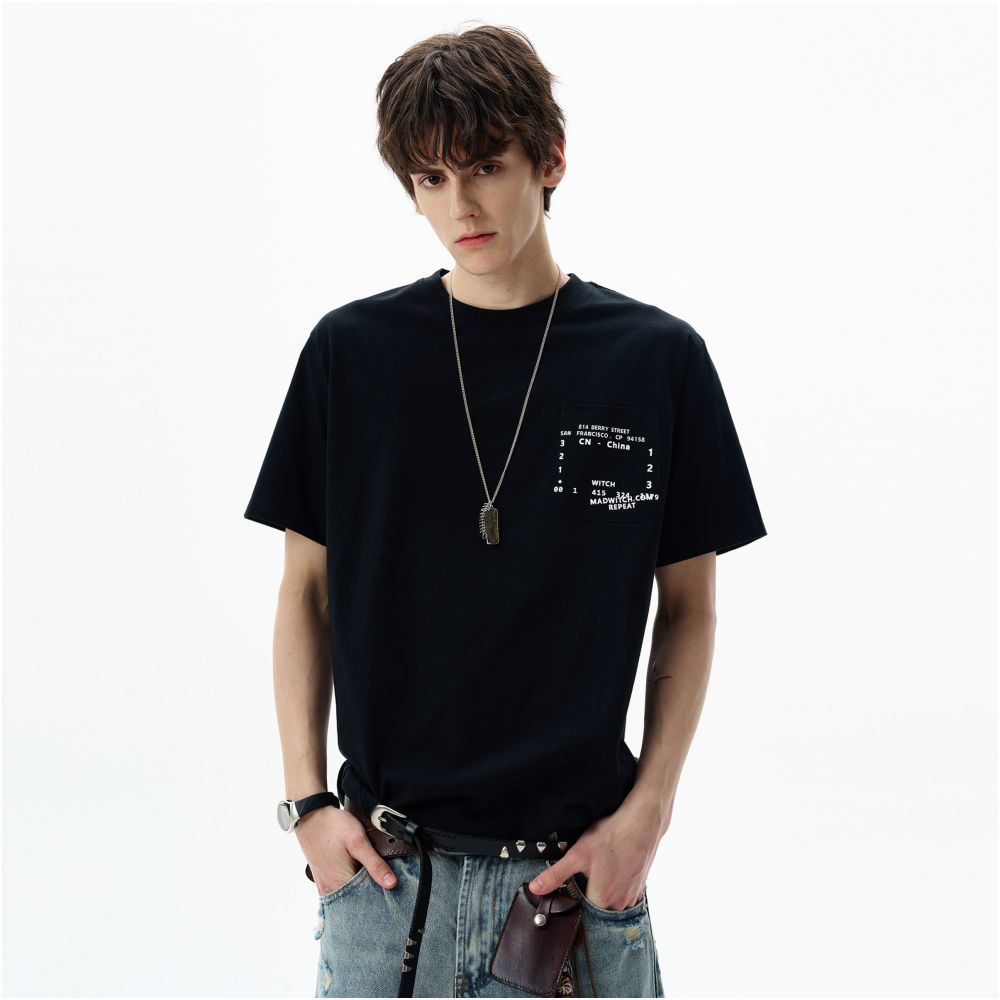 American Trendy Letter Print Short Sleeve T-Shirt