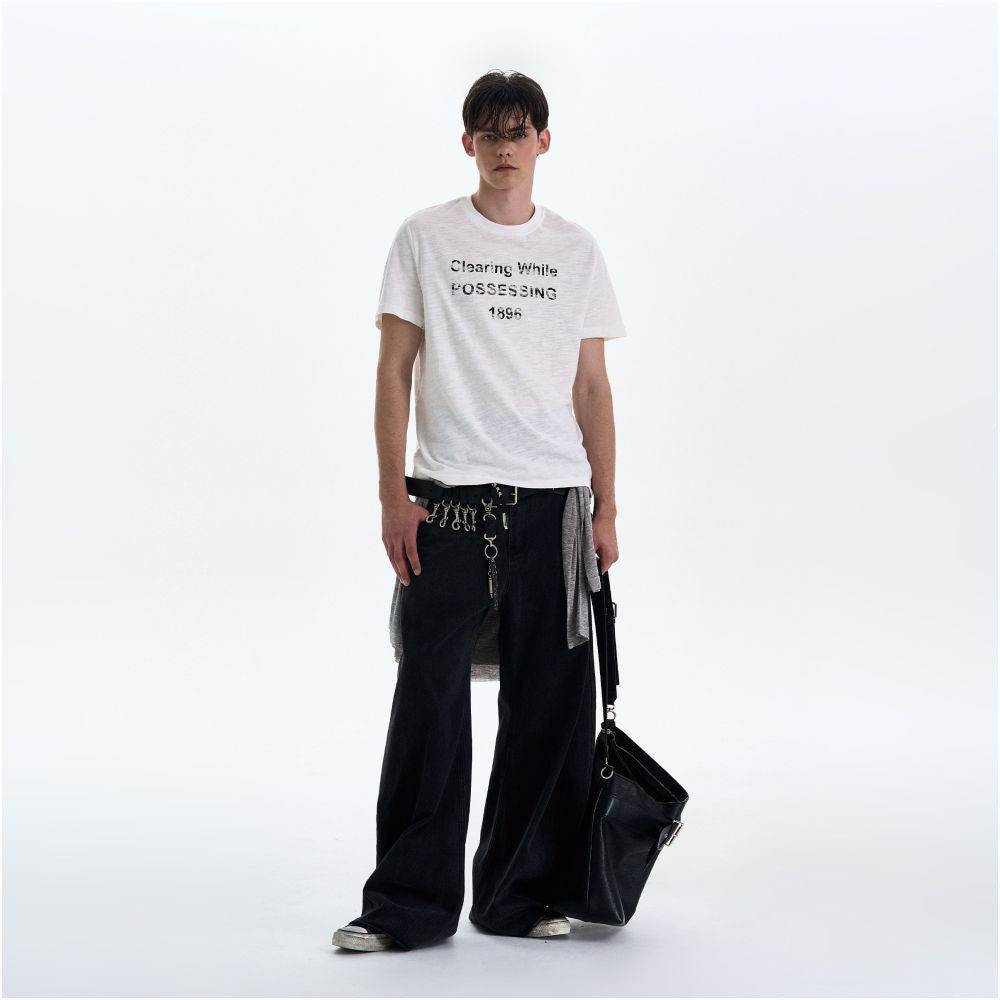 MADWITCH Retro Bamboo Cotton Shoulder Printed T shirt Short Sleeve Men s and Women s Loose Casual Thin Breathable Top ins image 2