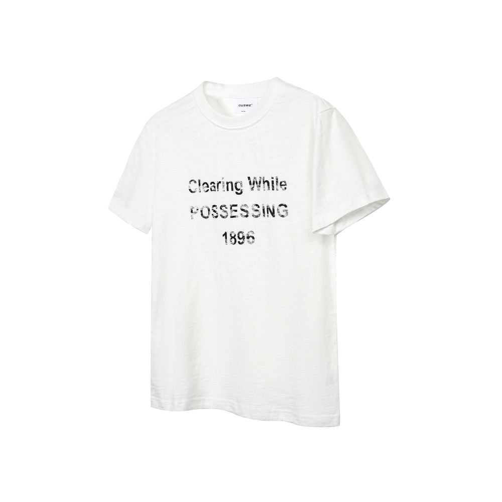 Retro Bamboo Cotton Shoulder Print Short Sleeve T-Shirt