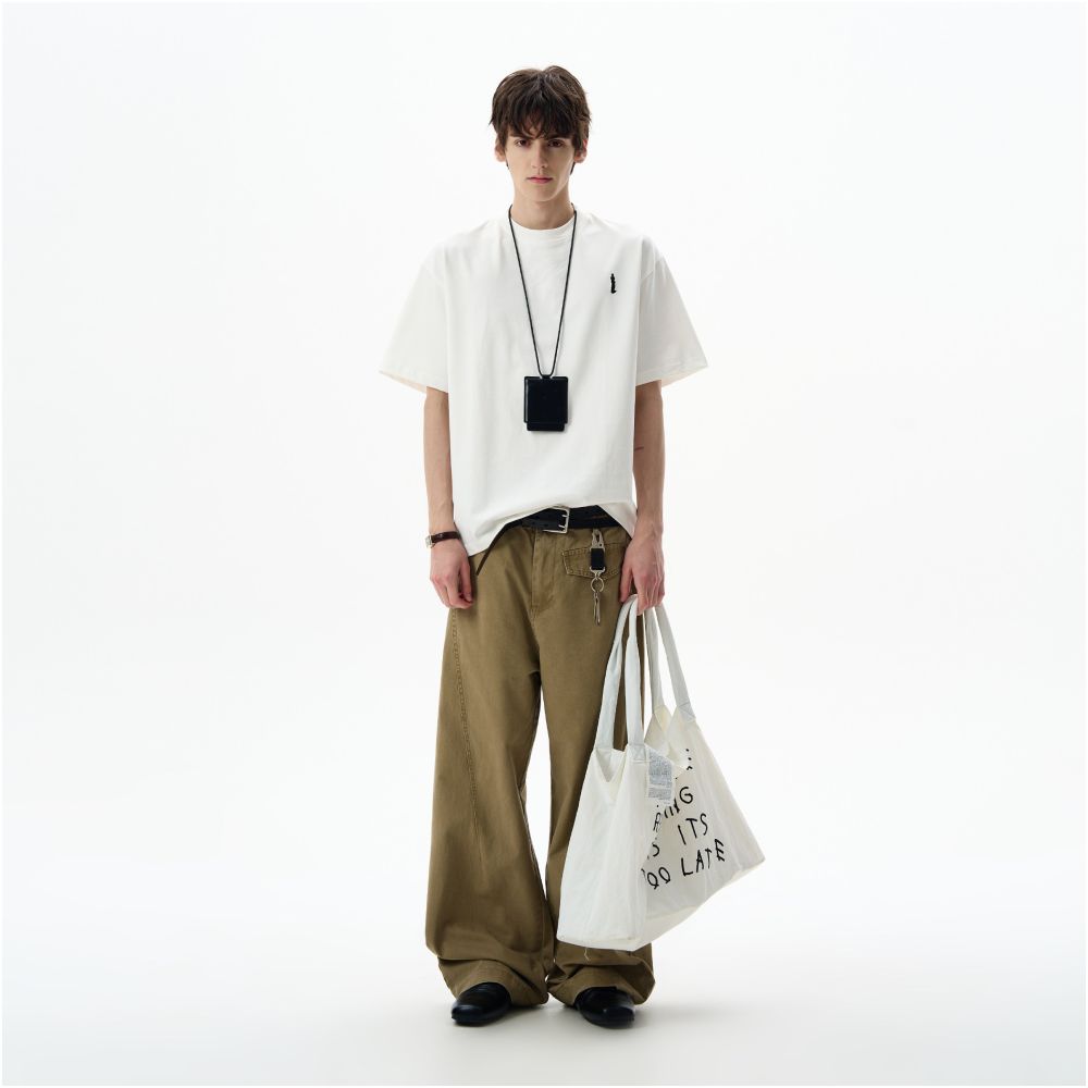 MADWITCH American style simple and high end embroidered short sleeved T shirt for men and women loose and casual clean fit top ins image 2