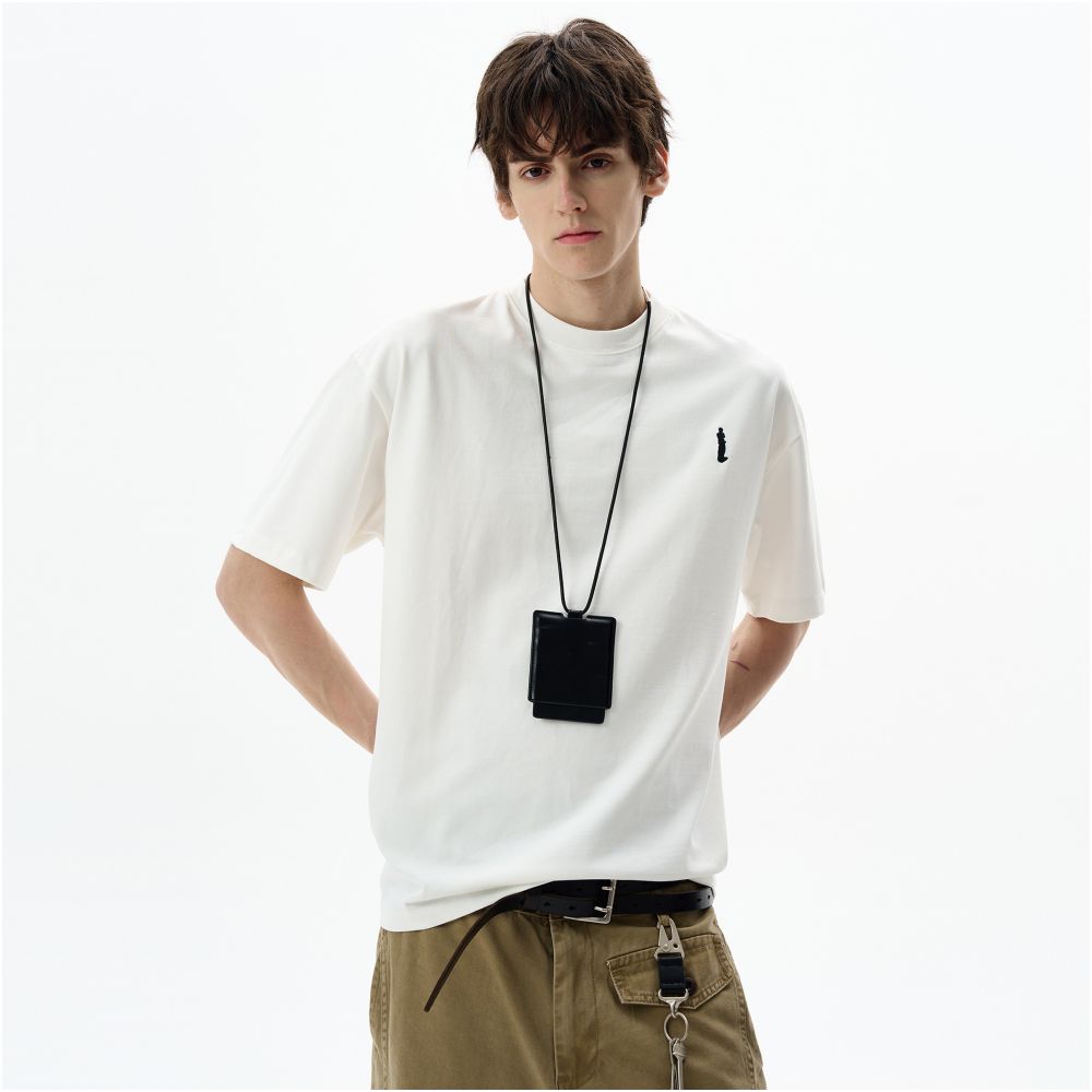 MADWITCH American style simple and high end embroidered short sleeved T shirt for men and women loose and casual clean fit top ins image 5