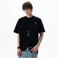 American Style Simple Embroidered Short Sleeve T-Shirt