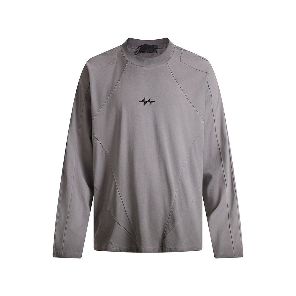 American Retro Distressed Washed Embroidered Long Sleeve T-Shirt