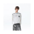 American Gradient Letter Print Round Neck Long Sleeve T-Shirt