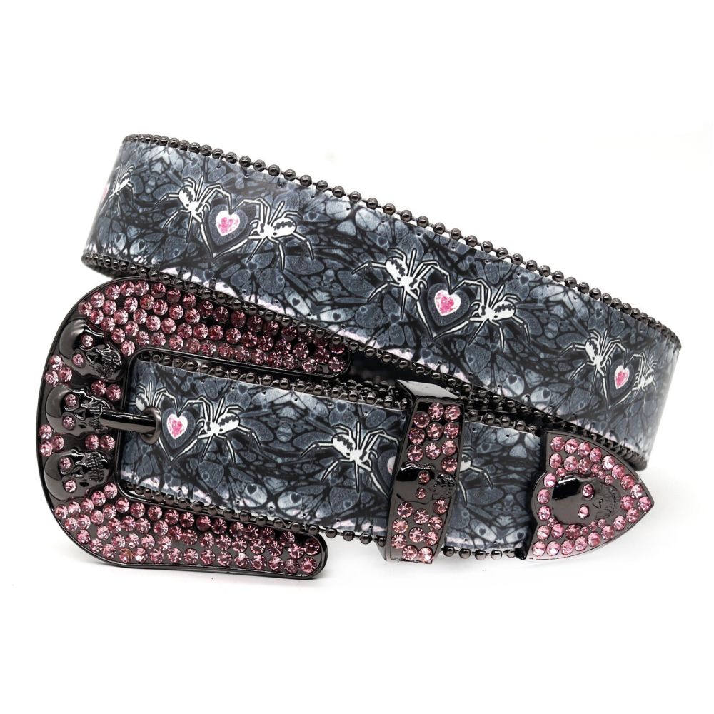 Punk Skull & Spider Leather Belt